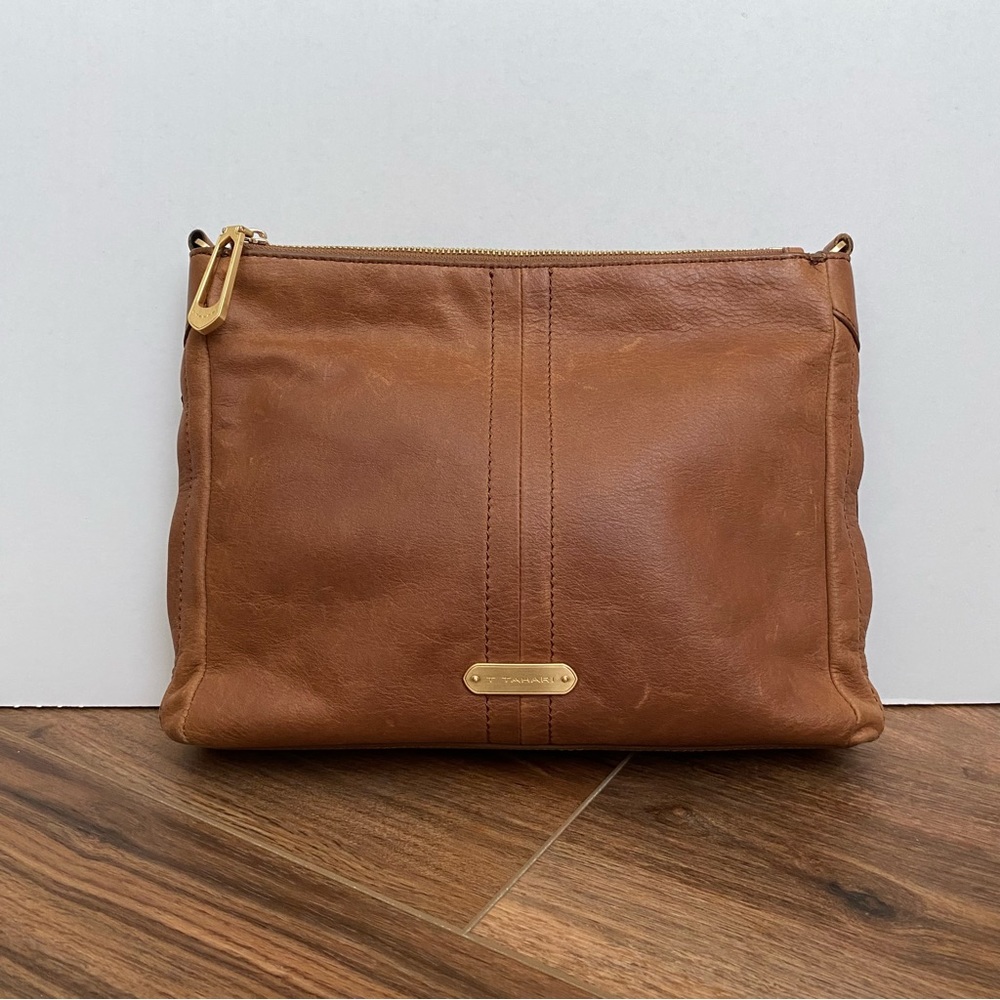 T. Tahari leather cross-body bag